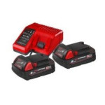 Milwaukee Kit de baterías y cargador NRG M18 2.0 AH