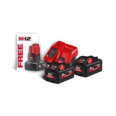 Milwaukee Kit de baterías y cargador M18 HNRG-802 - Pack NRG M18 High Output 8.0AH
