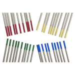 Electrodo de tungsteno azul rojo verde oro para soldadura TIG